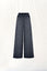 Siyah Wide-Leg Keten Pantolon 17310