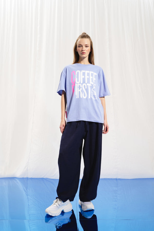 Lila Baskılı T-shirt 17319