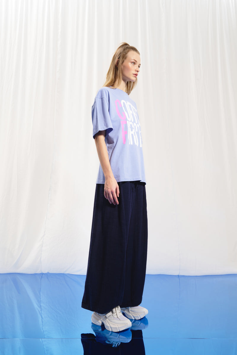Lila Baskılı T-shirt 17319