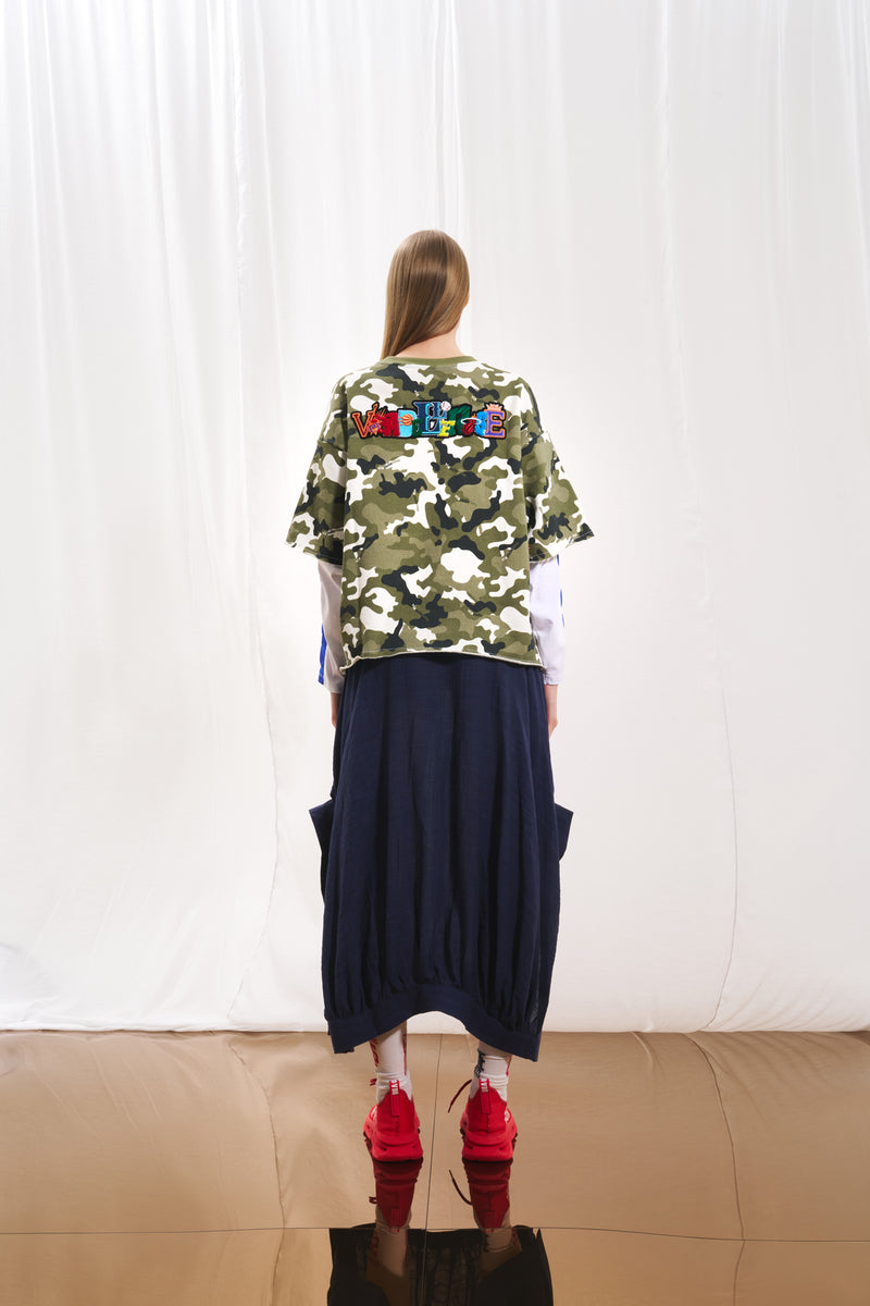Haki Kamuflaj Desenli Sweatshirt 17331