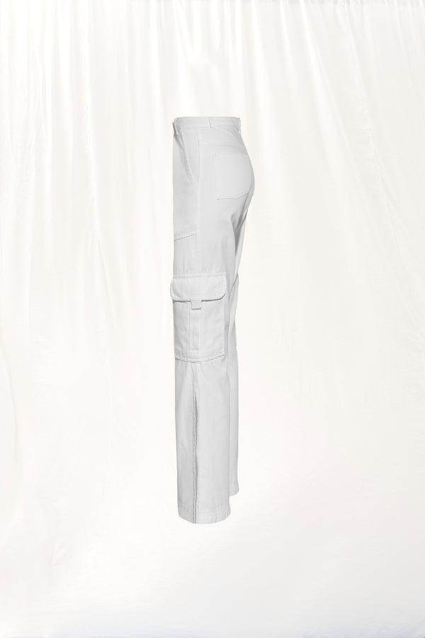 Beyaz Flare Denim Pantolon 17352