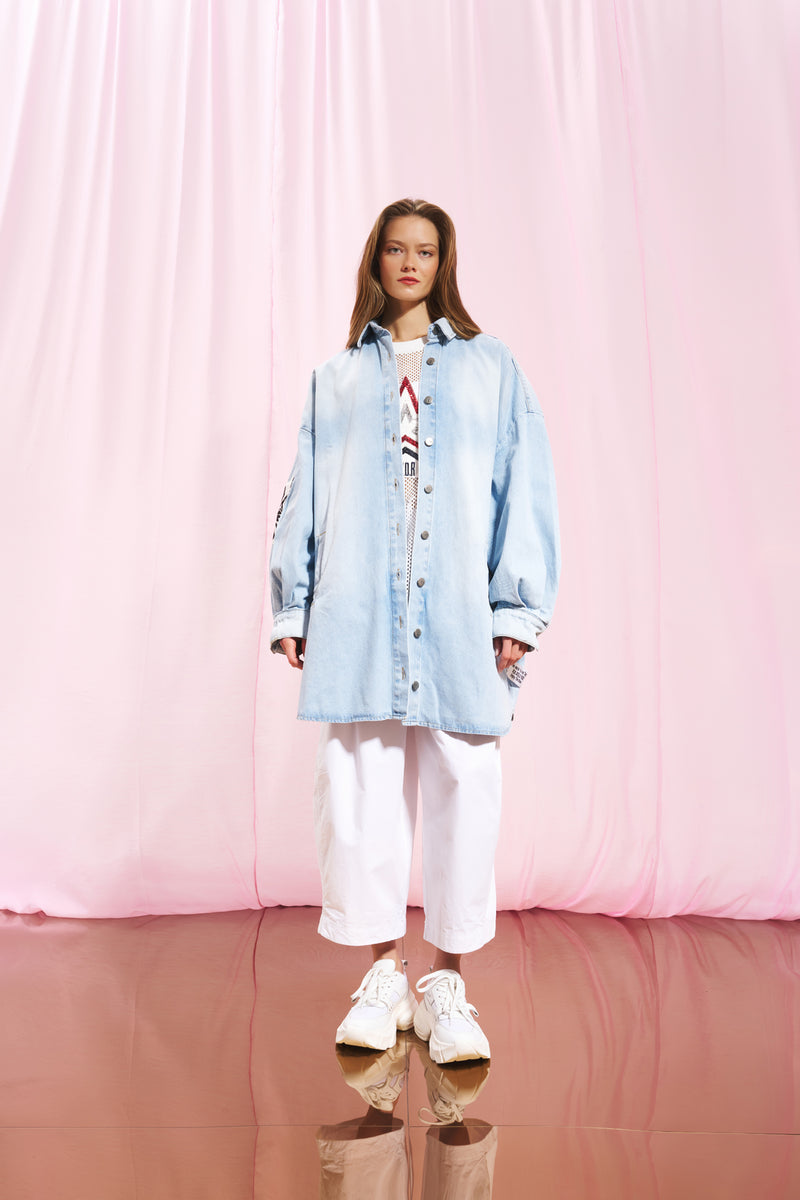 Açık Mavi Oversize Denim Ceket 17373