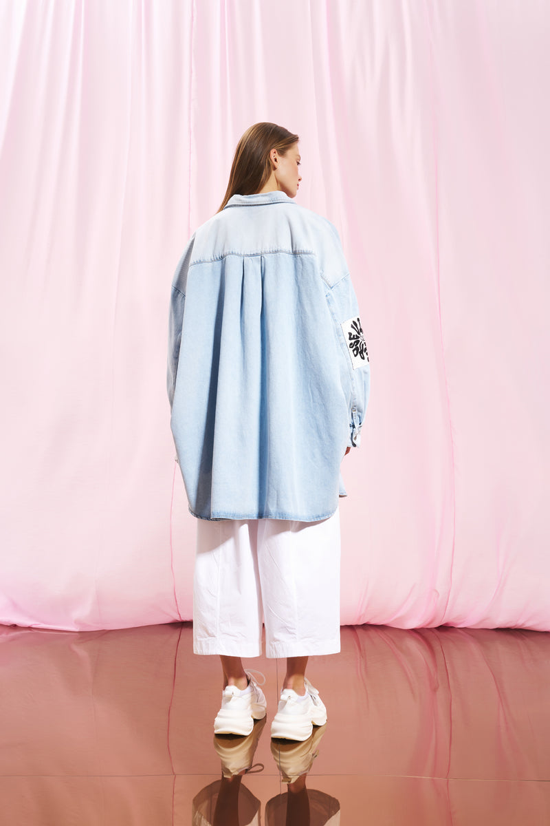 Açık Mavi Oversize Denim Ceket 17373