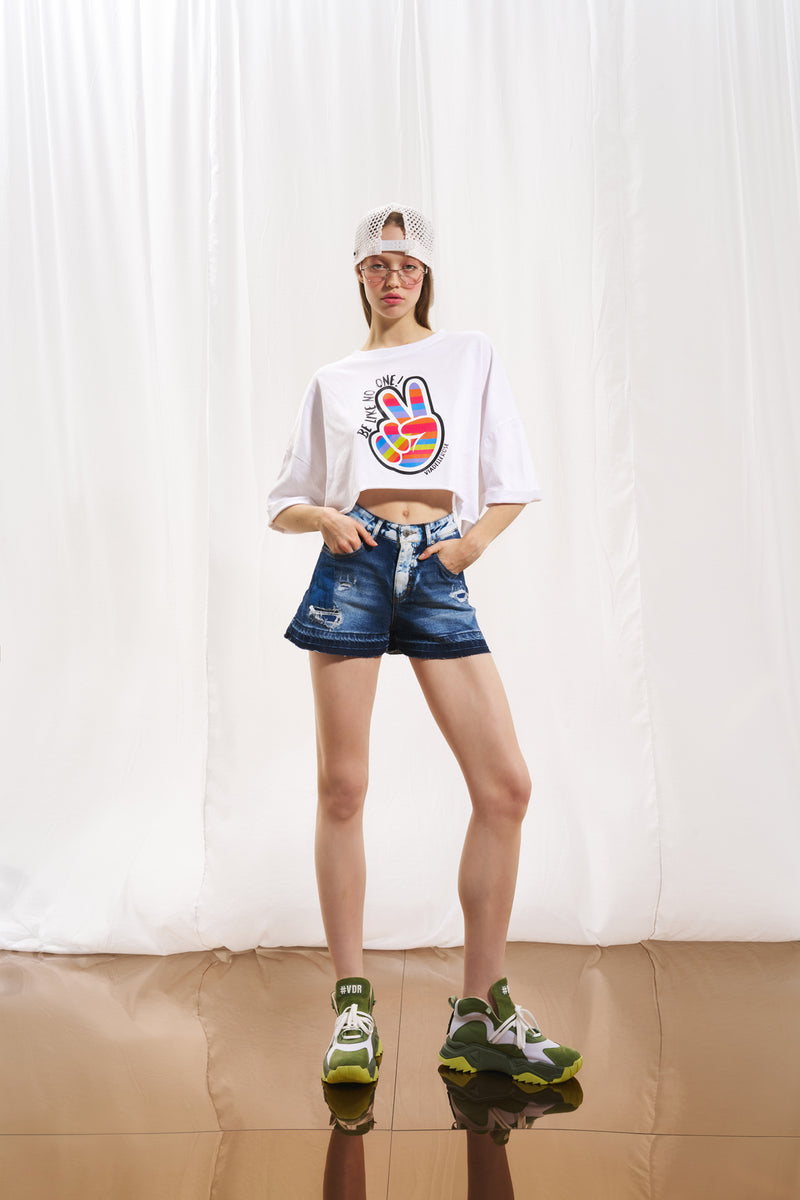 Mavi Mini Denim Şort 17388