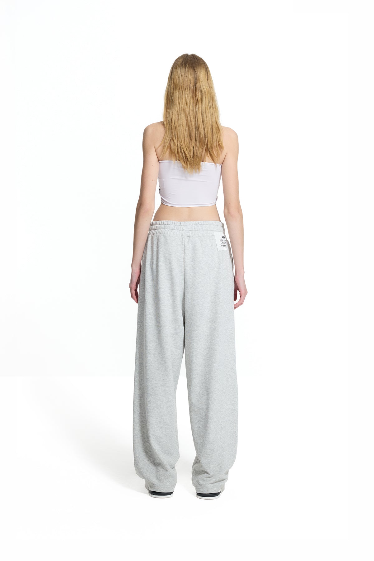 Gri Melanj Pile Detaylı Baggy Pantolon 19041