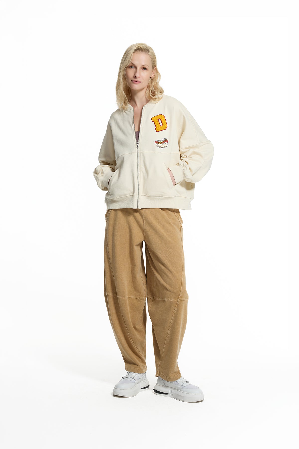 Biskuvi Beji Panel Dikiş Detaylı Baggy Silüet Jogger Pantolon 19088
