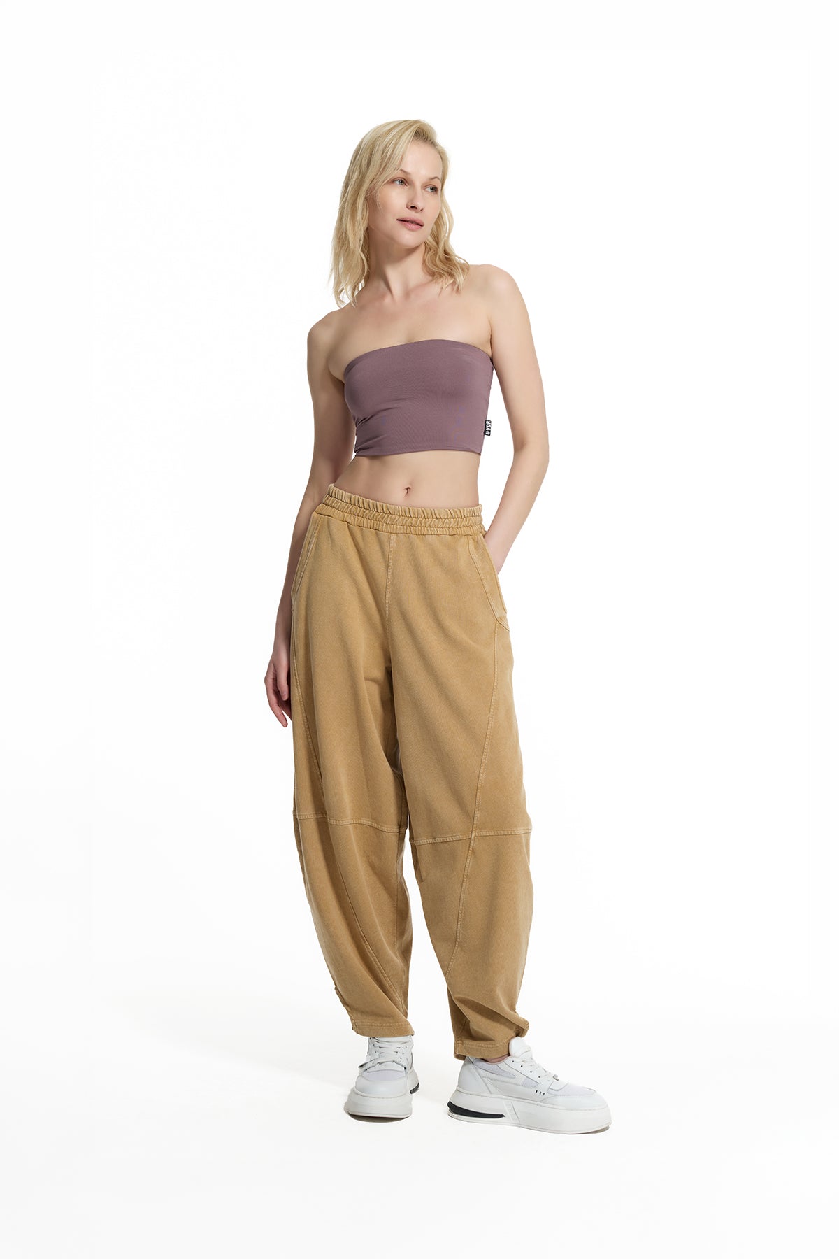 Biskuvi Beji Panel Dikiş Detaylı Baggy Silüet Jogger Pantolon 19088