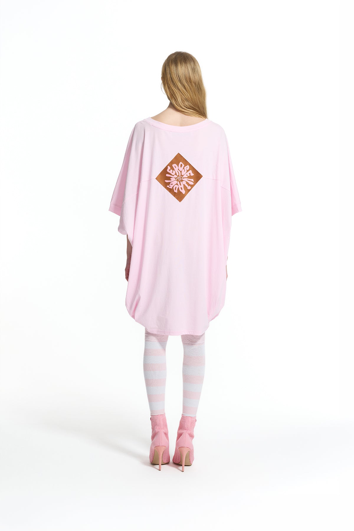 Pembe Baskılı Oversize Tunik 19157