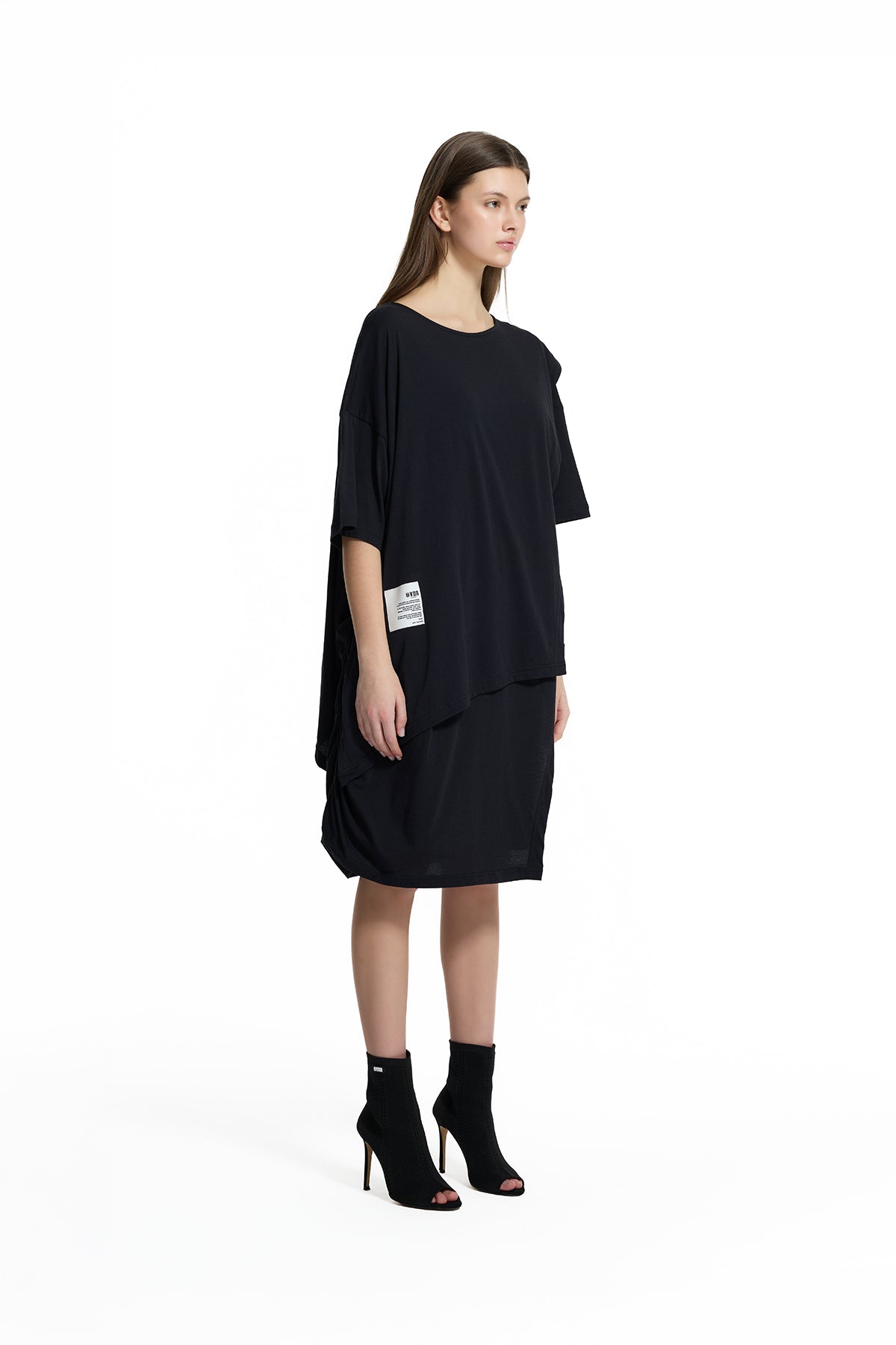 Siyah High-Low Oversize Tunik 19175