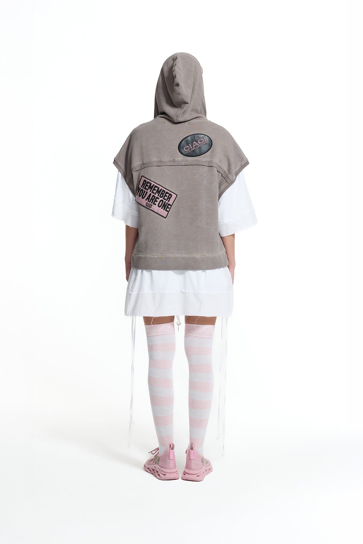 Vizon Patch Detaylı Kolsuz Kapüşonlu Sweatshirt 19193