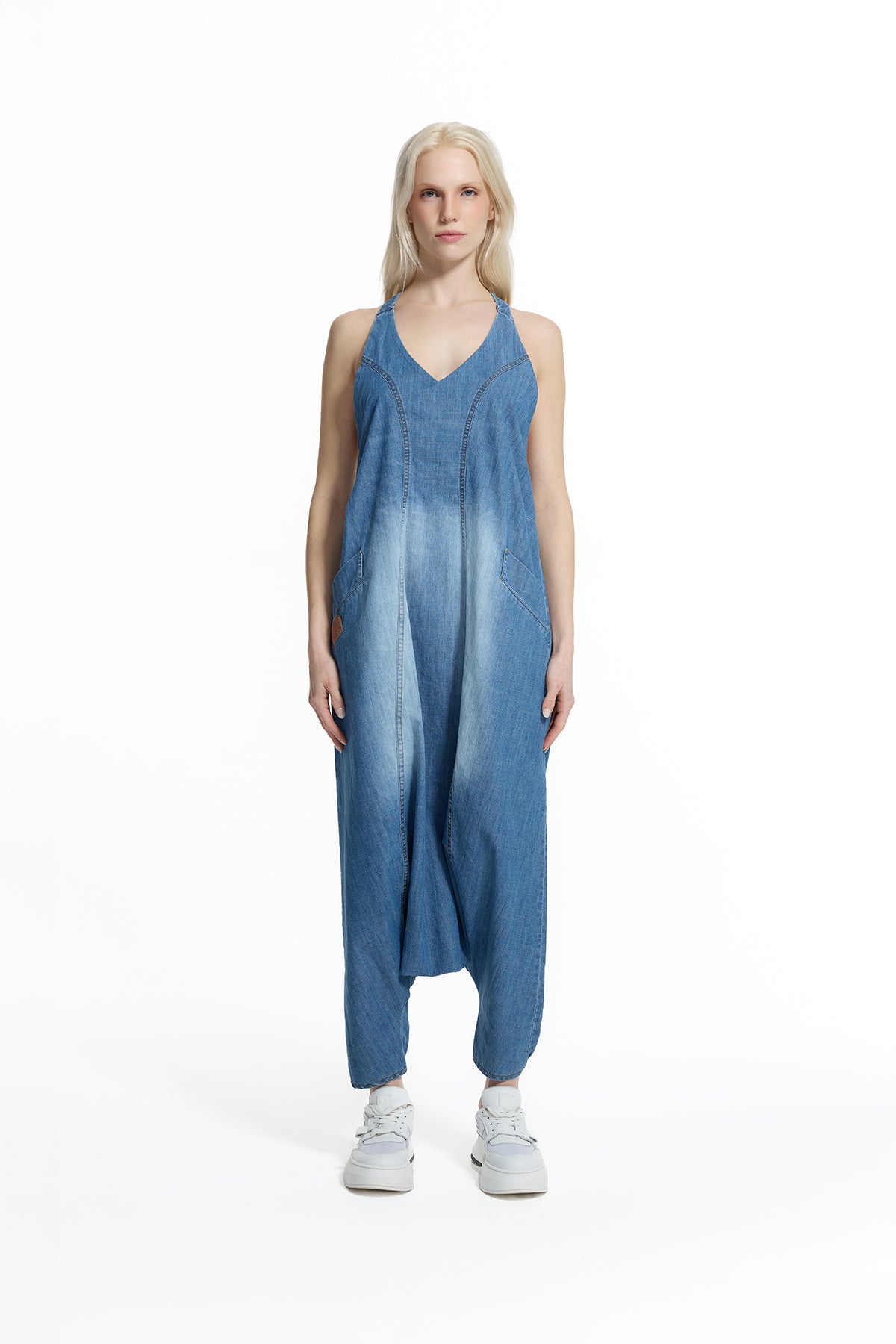 Mavi Balon Siluet Denim Tulum 19198