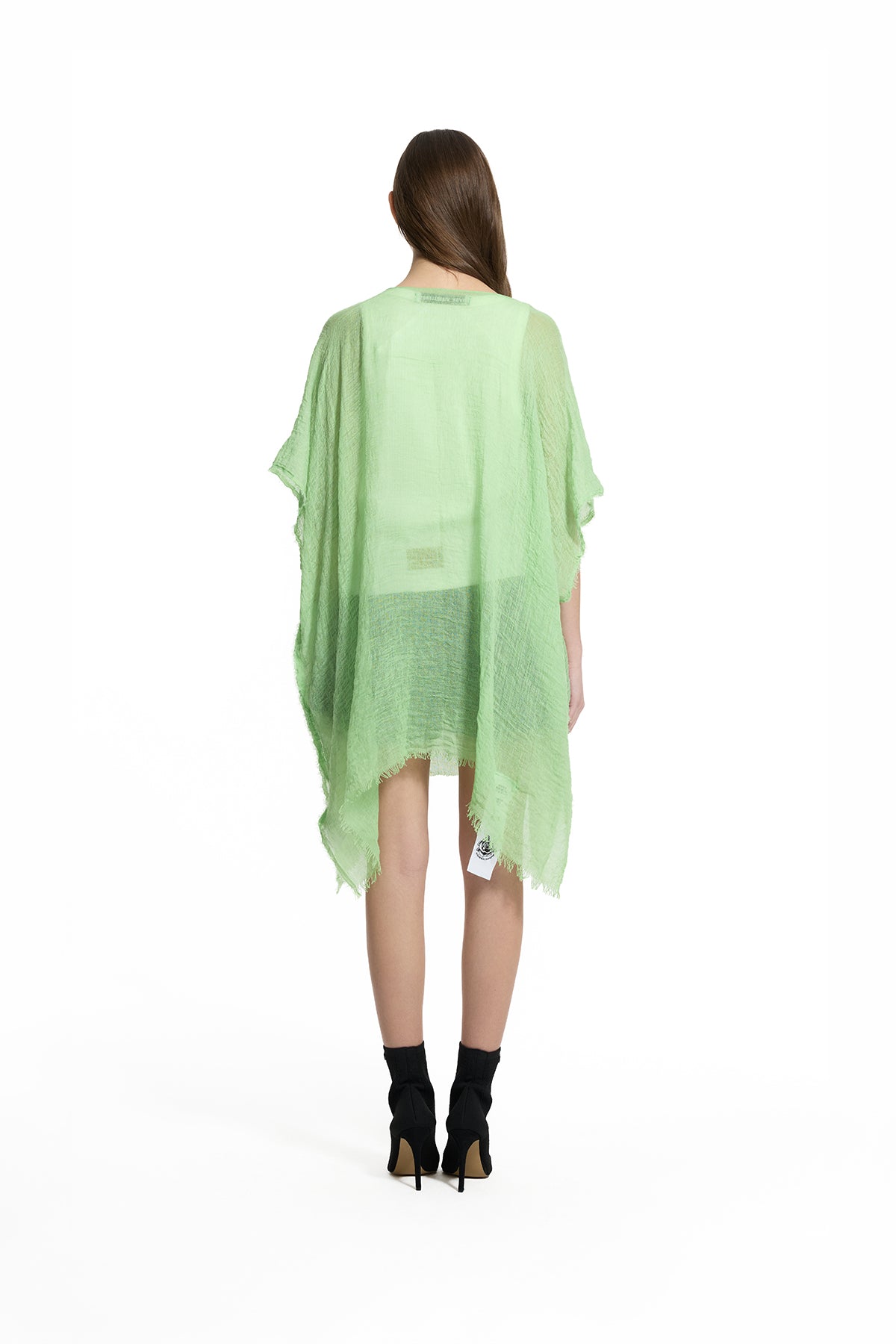 Fıstık Yeşili Çilek Baskılı Oversize Pareo 19212