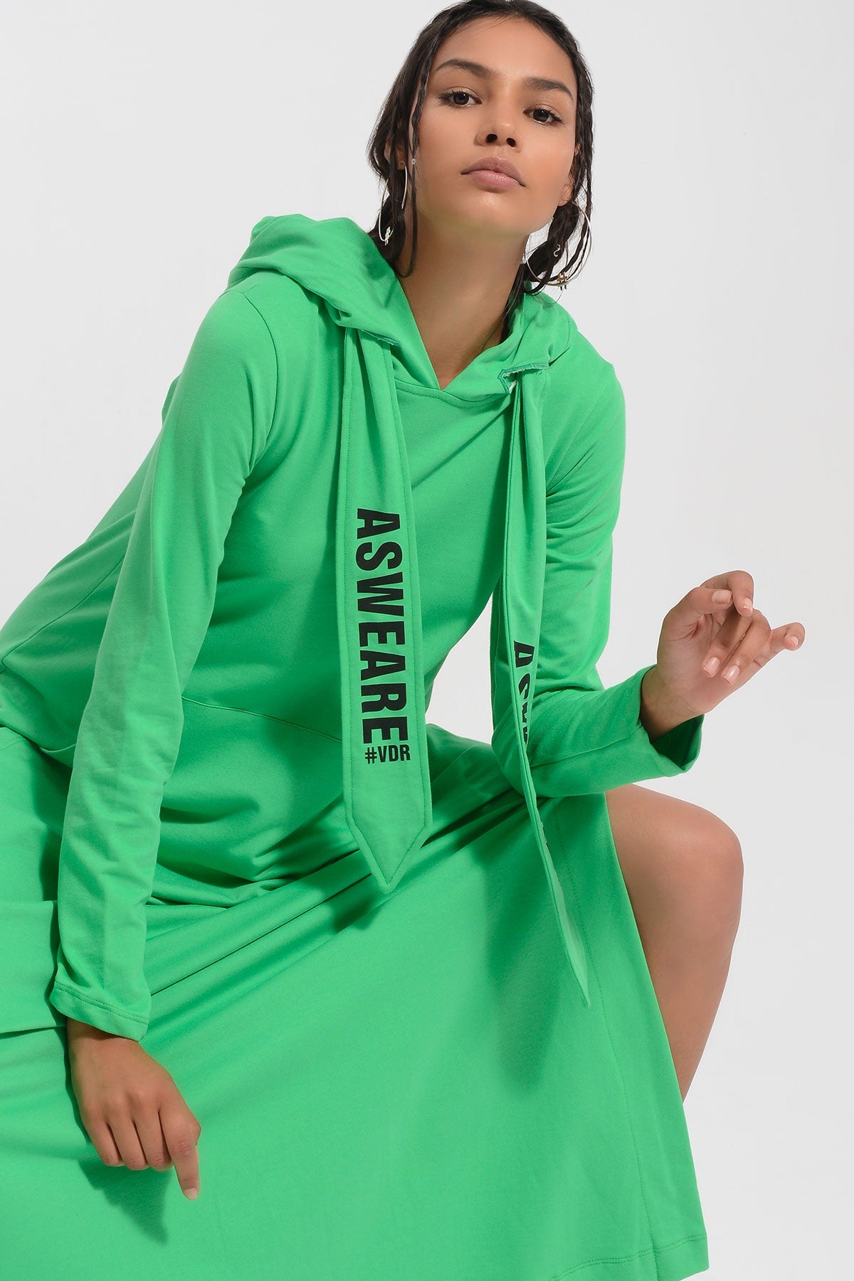 Yesil  Elbise 8410