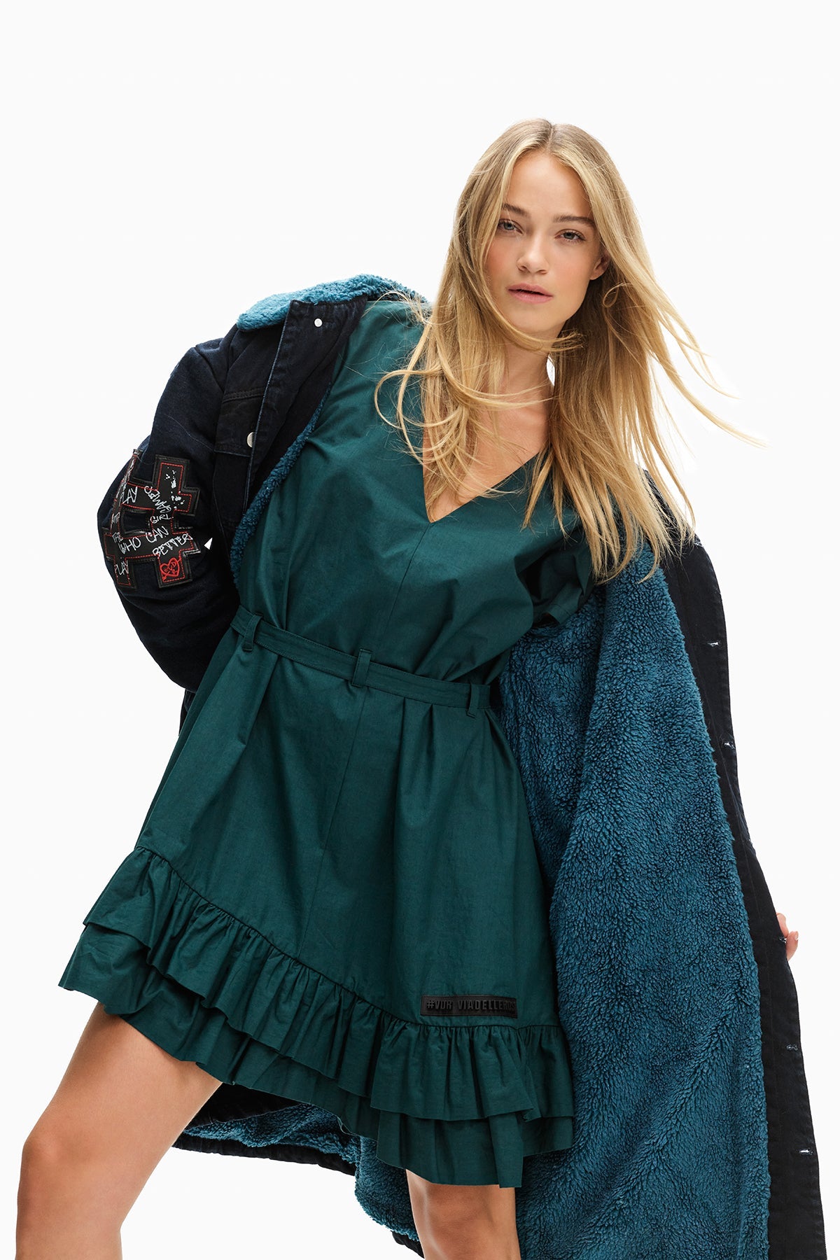 Koyu Yesil  Elbise 10071