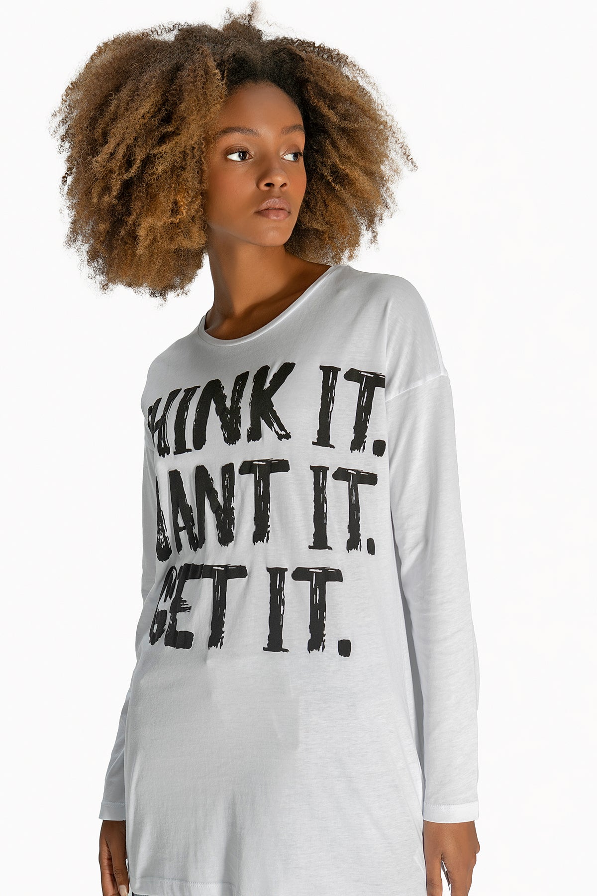 Beyaz  Uzun T-shirt 10324