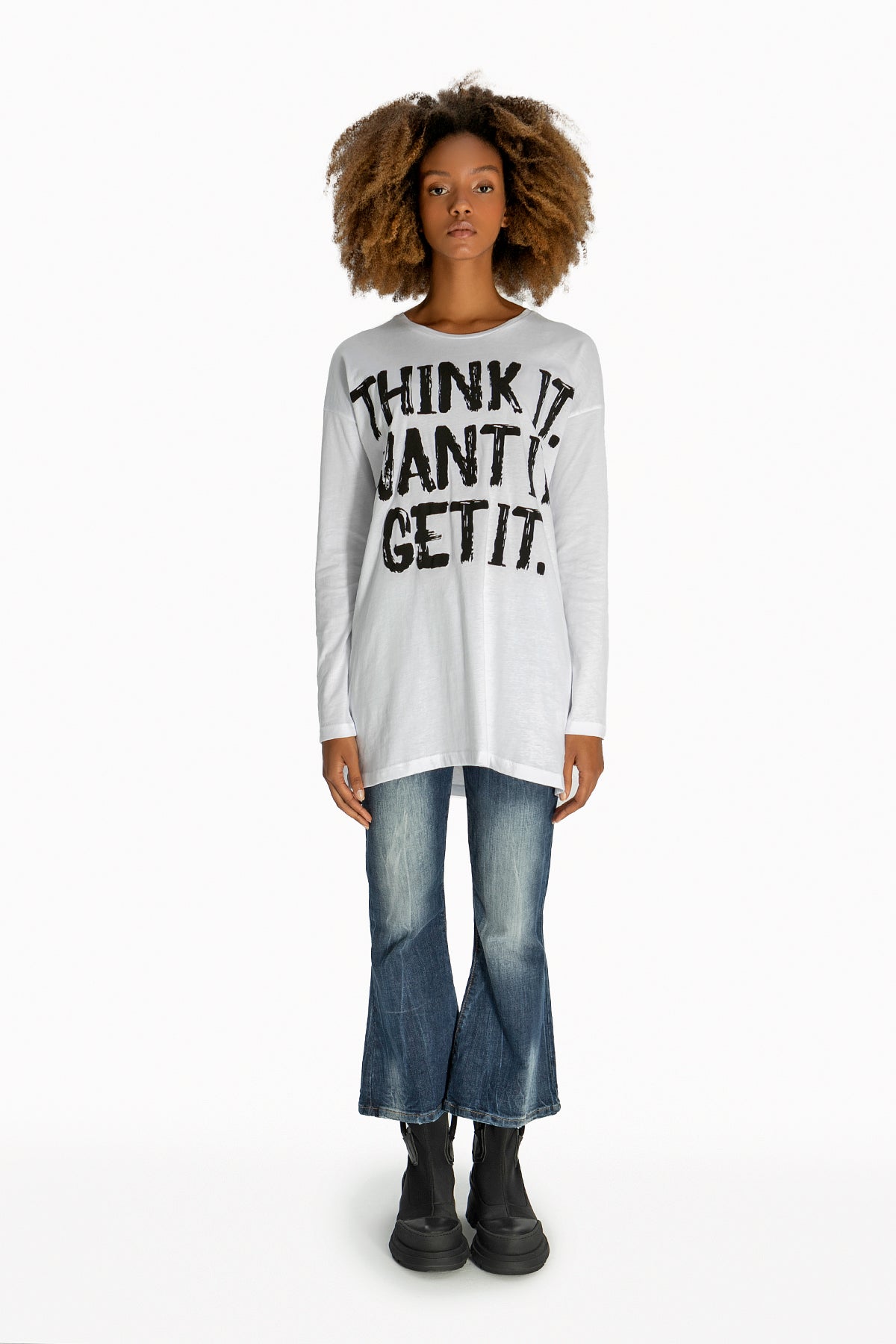 Beyaz  Uzun T-shirt 10324
