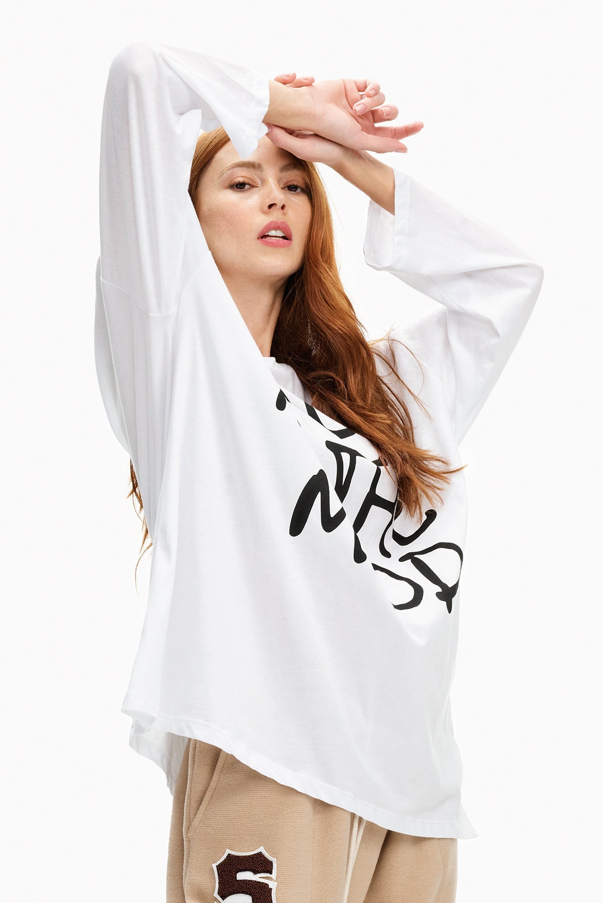 Beyaz  Uzun T-shirt 10329