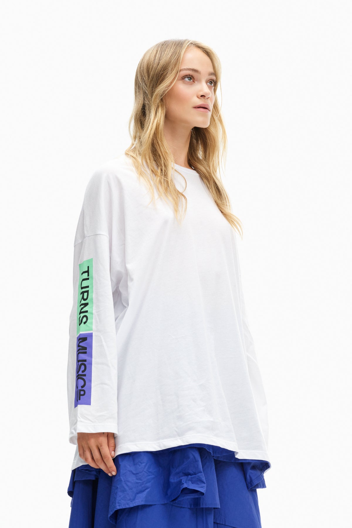 Beyaz  Uzun T-shirt 10448