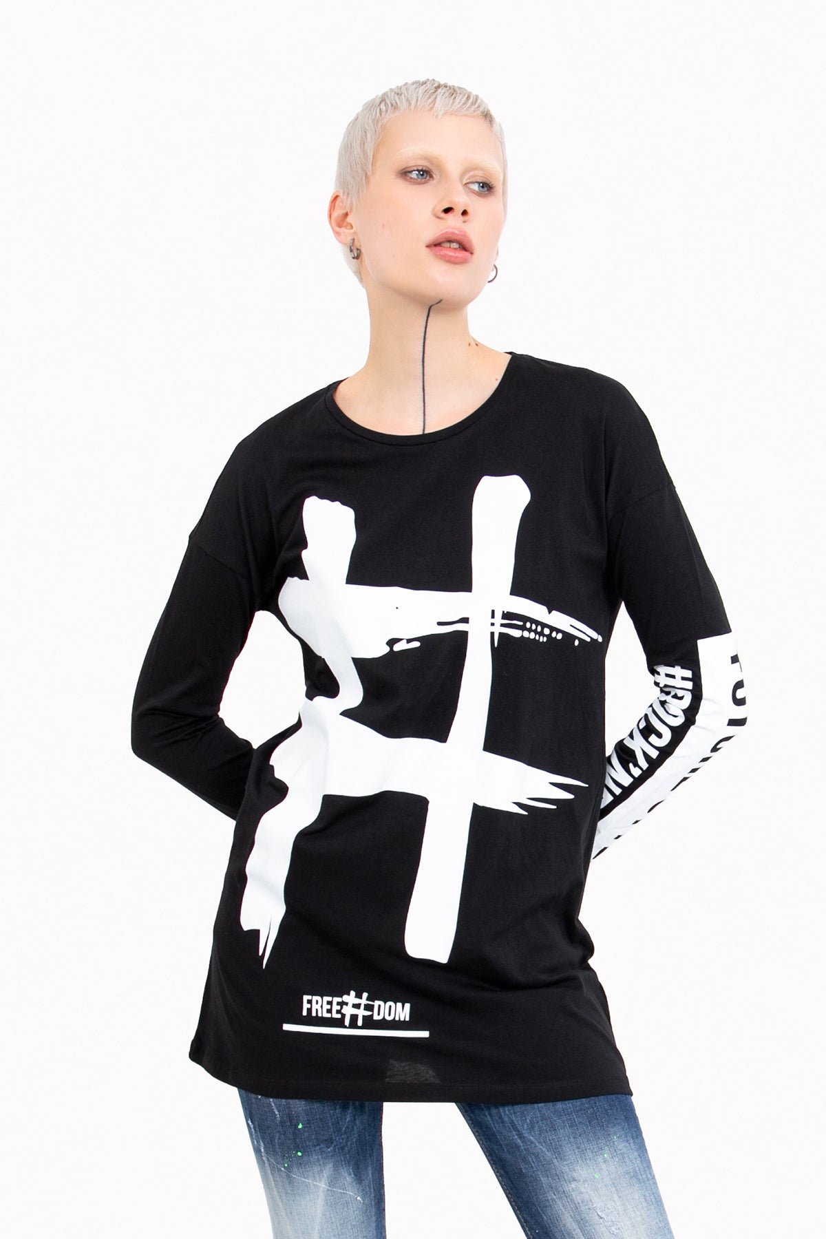 Siyah  Uzun T-shirt 10449