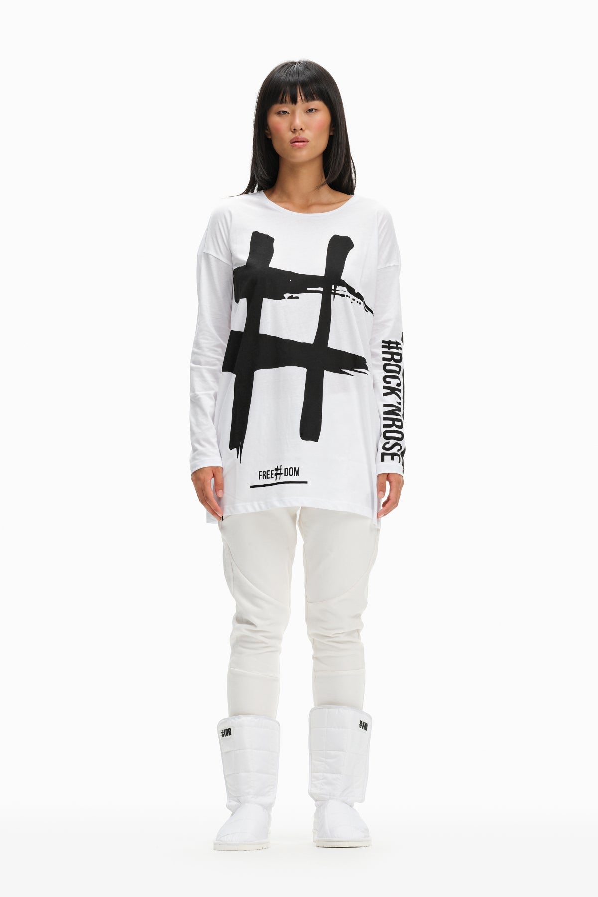 Beyaz  Uzun T-shirt 10449