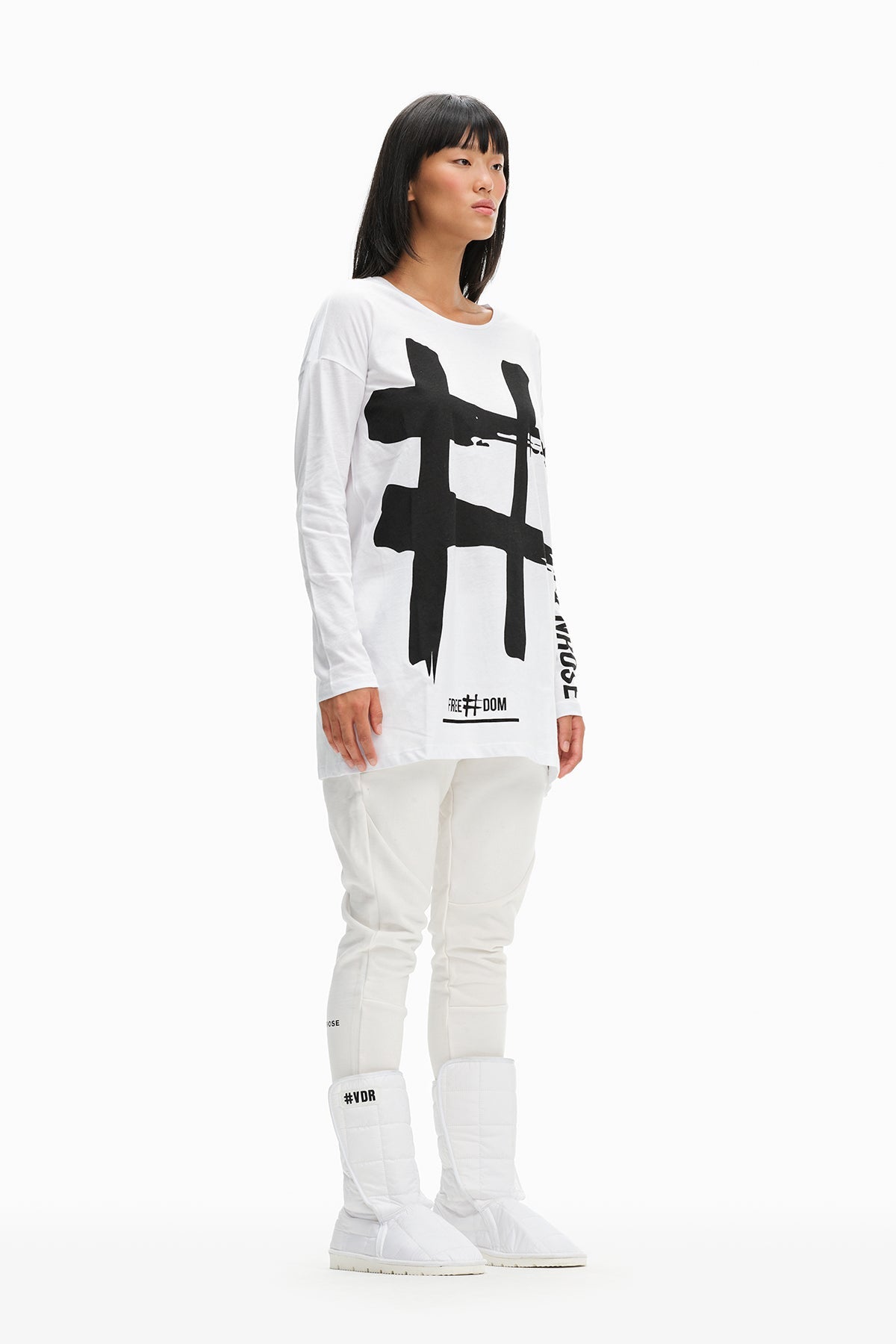Beyaz  Uzun T-shirt 10449