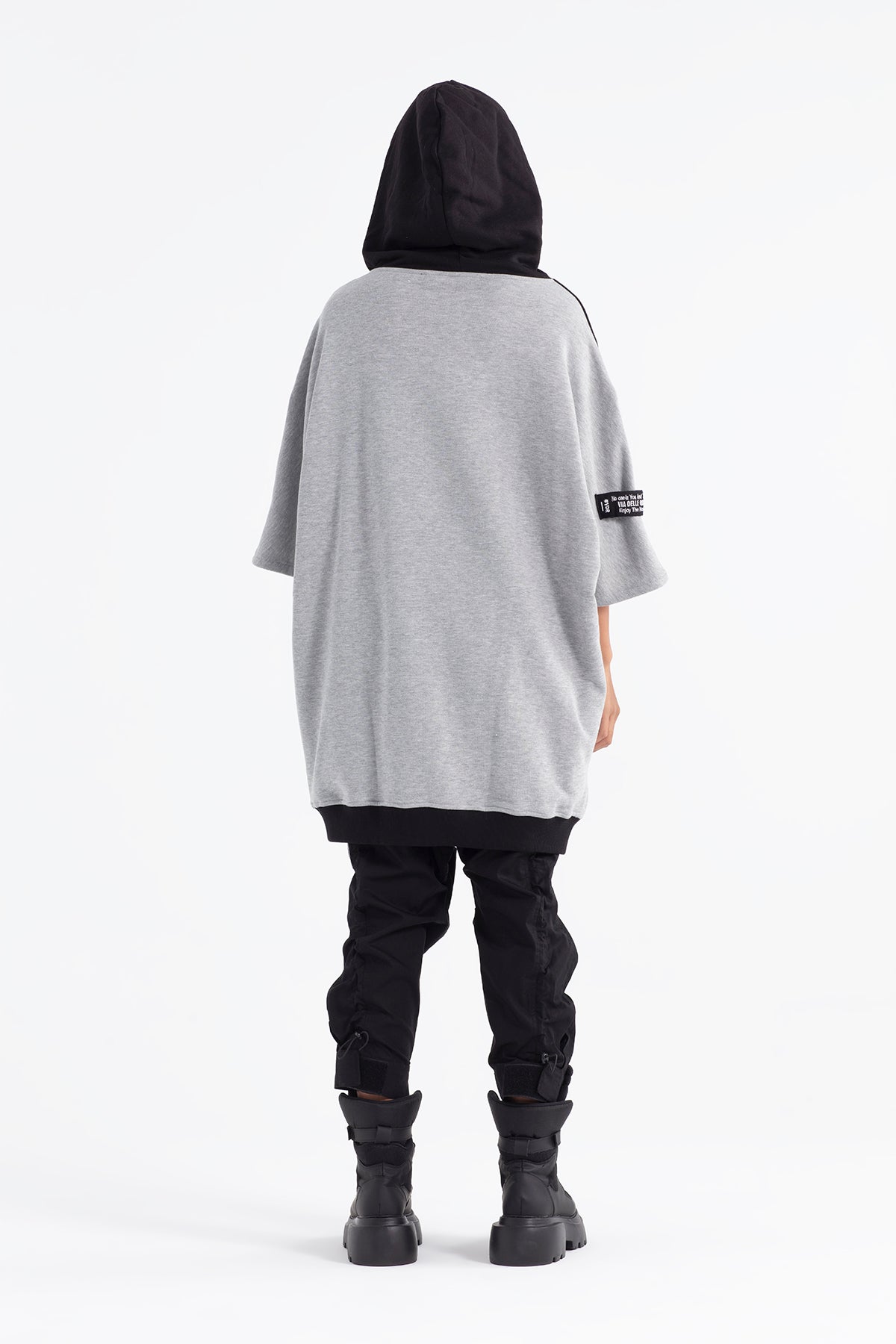 Gri Melanj Siyah  Elbise 12045