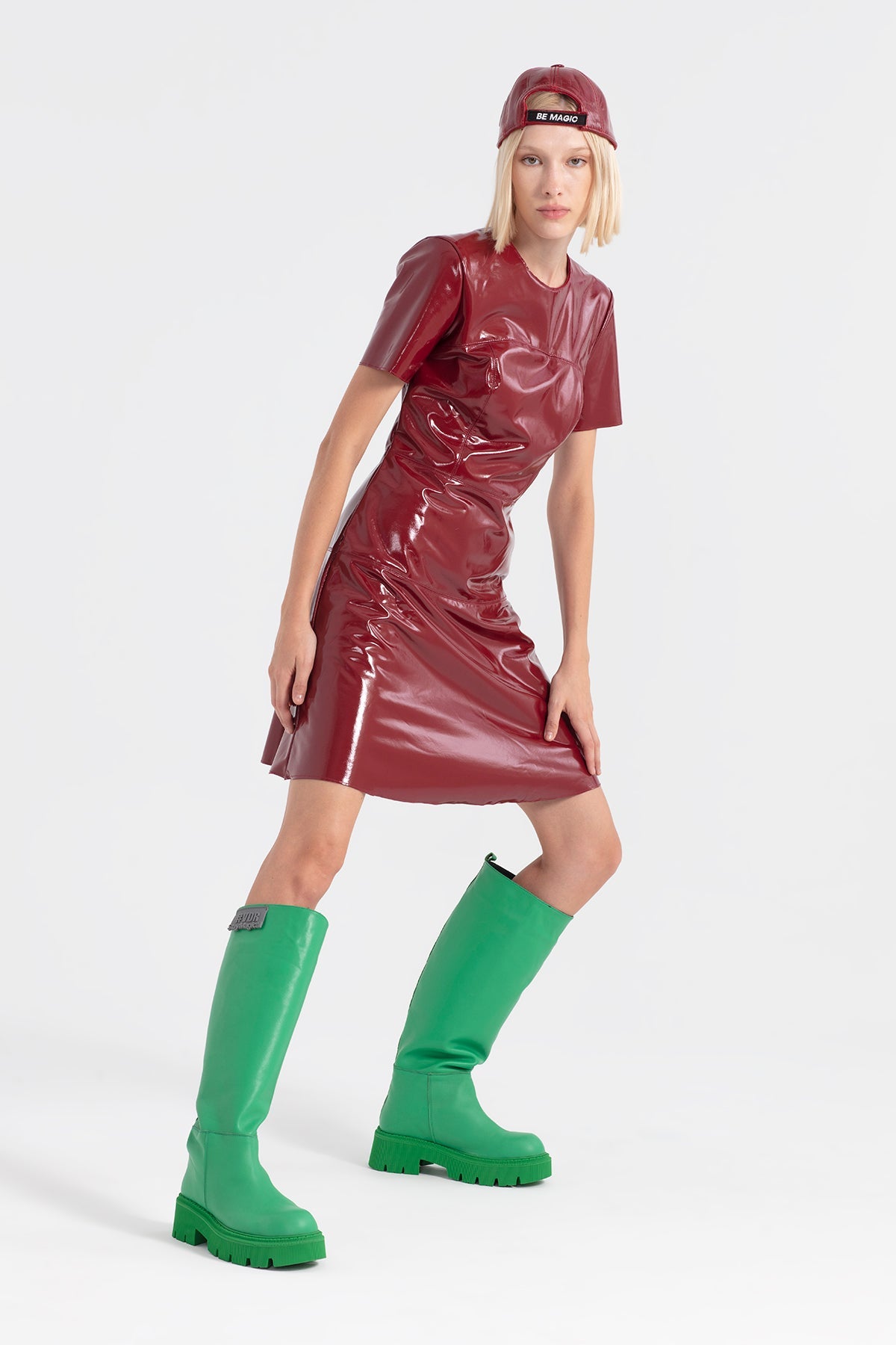 Bordo  Elbise 12328