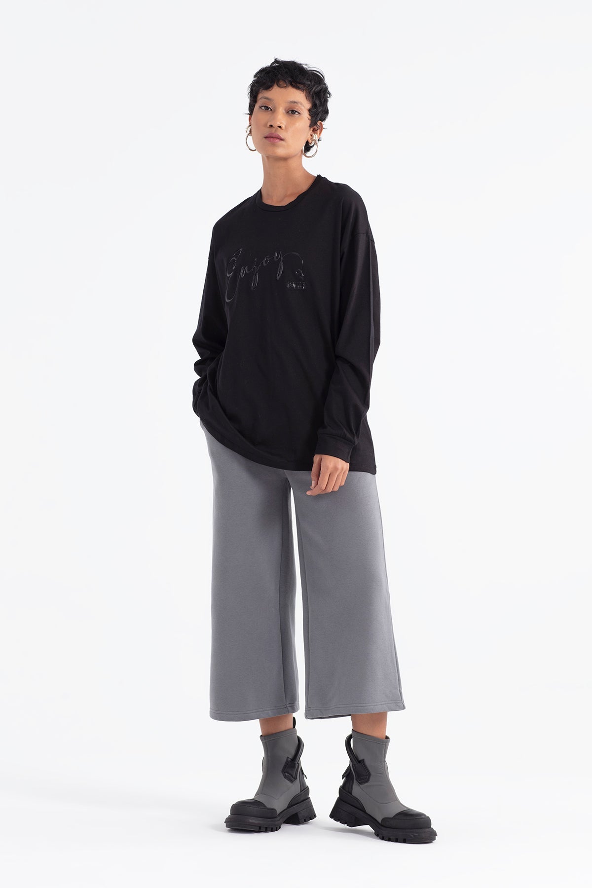 Siyah  Uzun T-shirt 12355