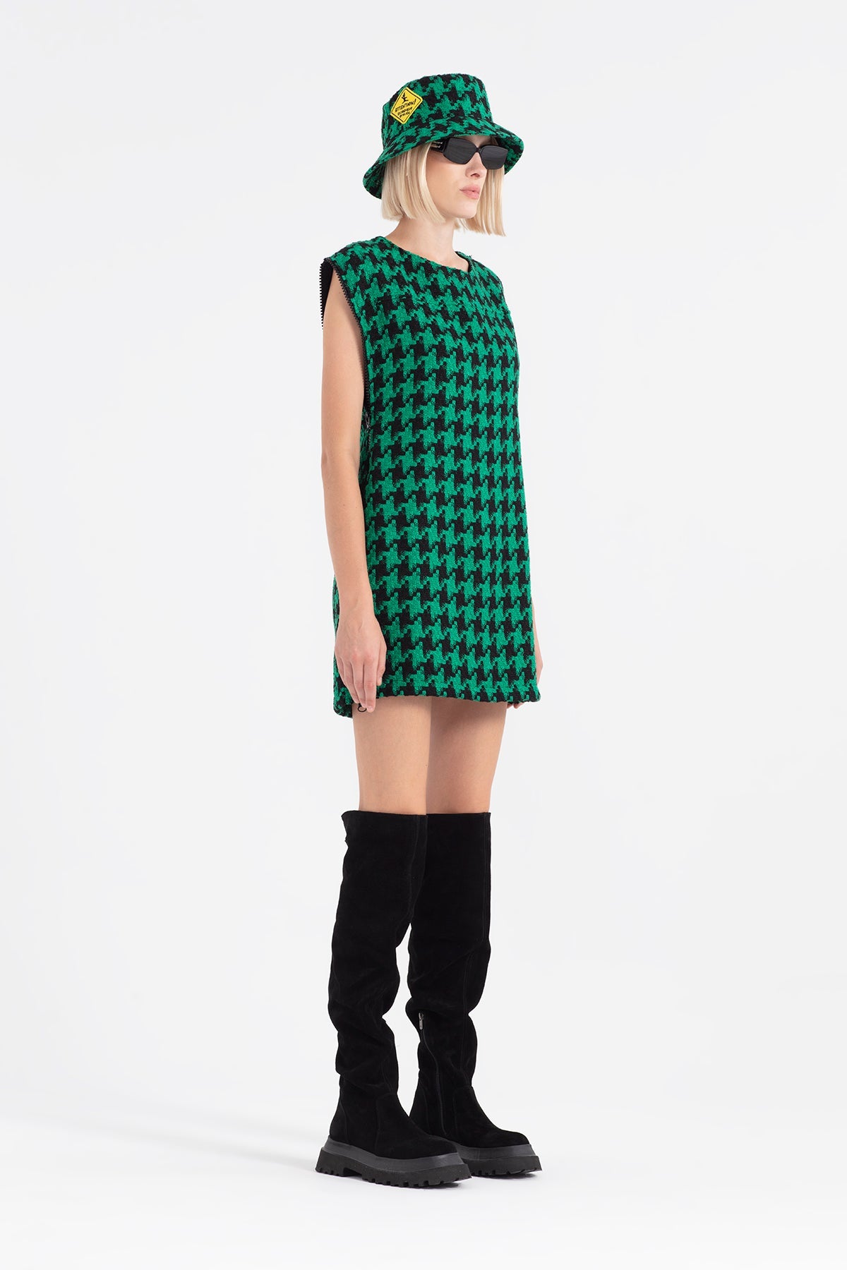 Yesil Siyah  Elbise 12379