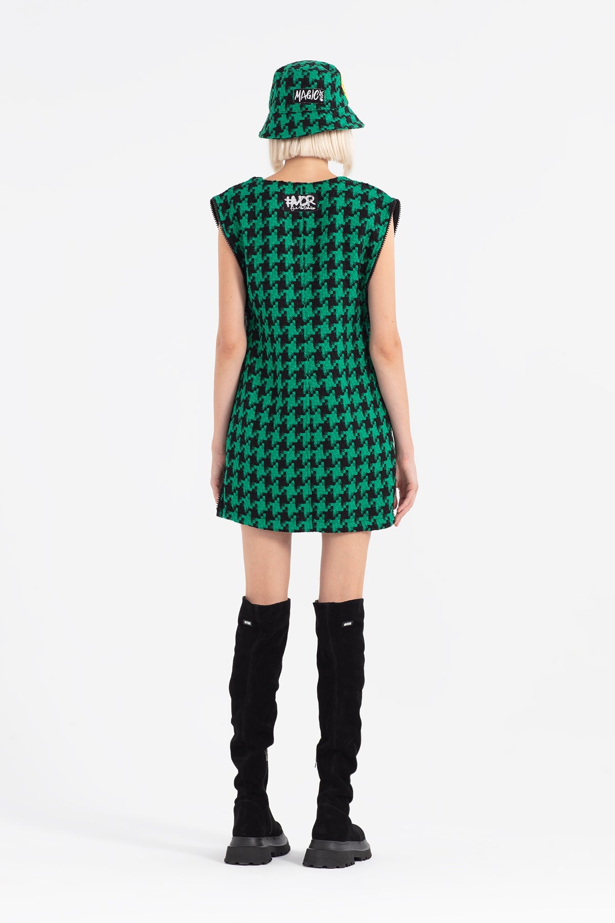 Yesil Siyah  Elbise 12379