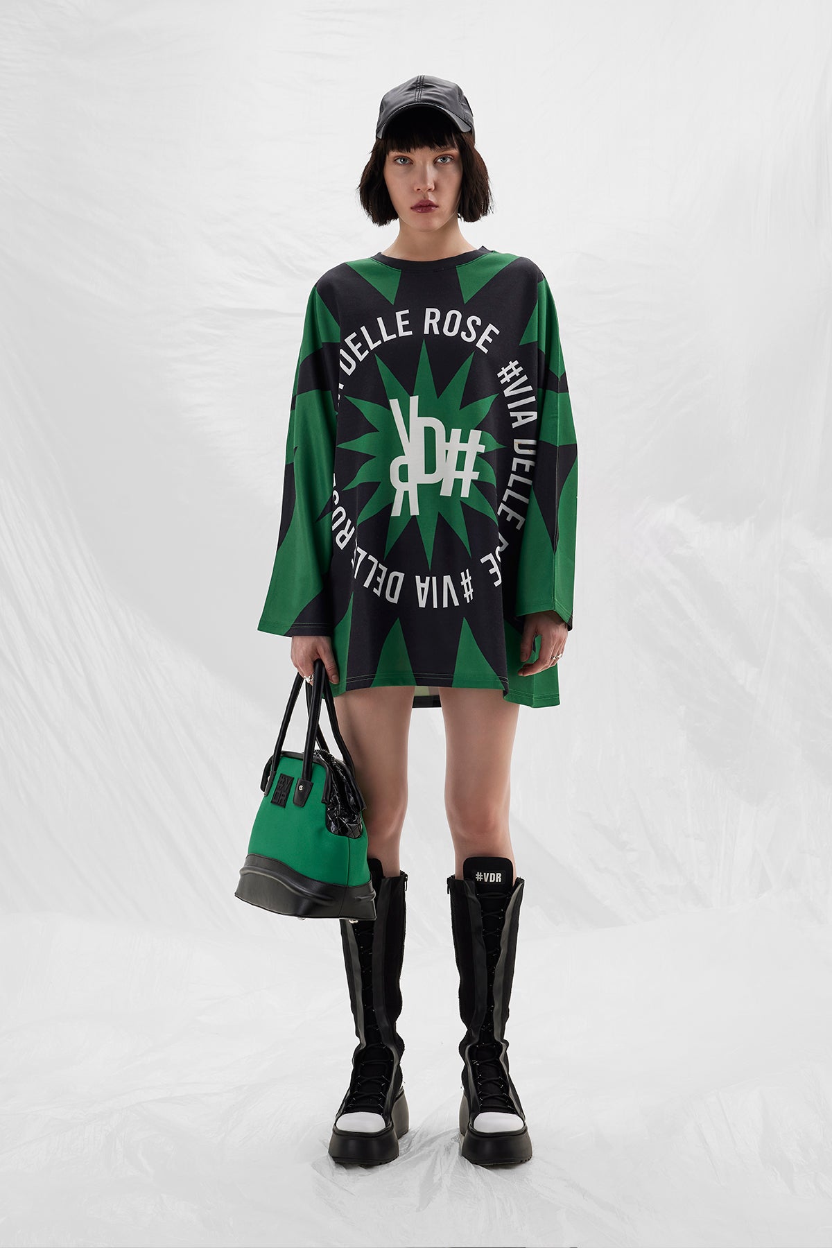Siyah Yesil  Uzun T-shirt 14290