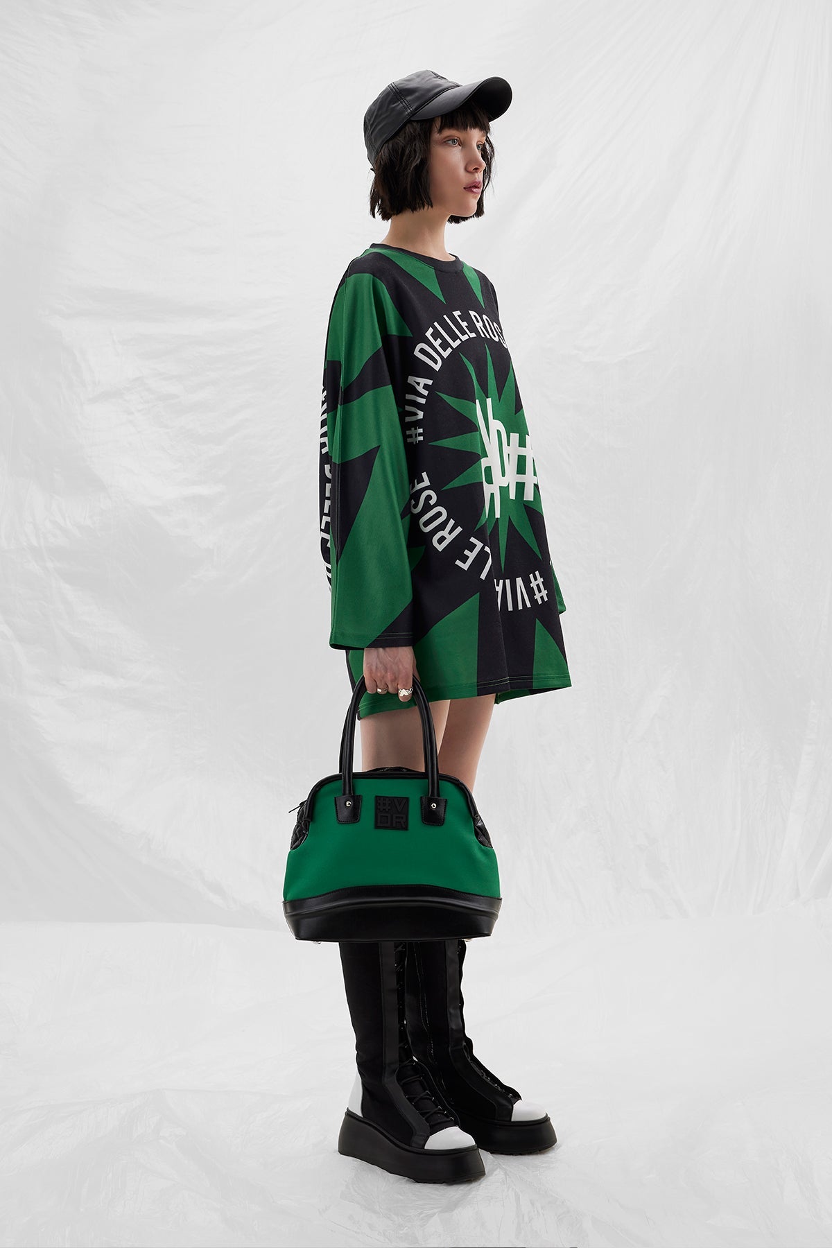 Siyah Yesil  Uzun T-shirt 14290