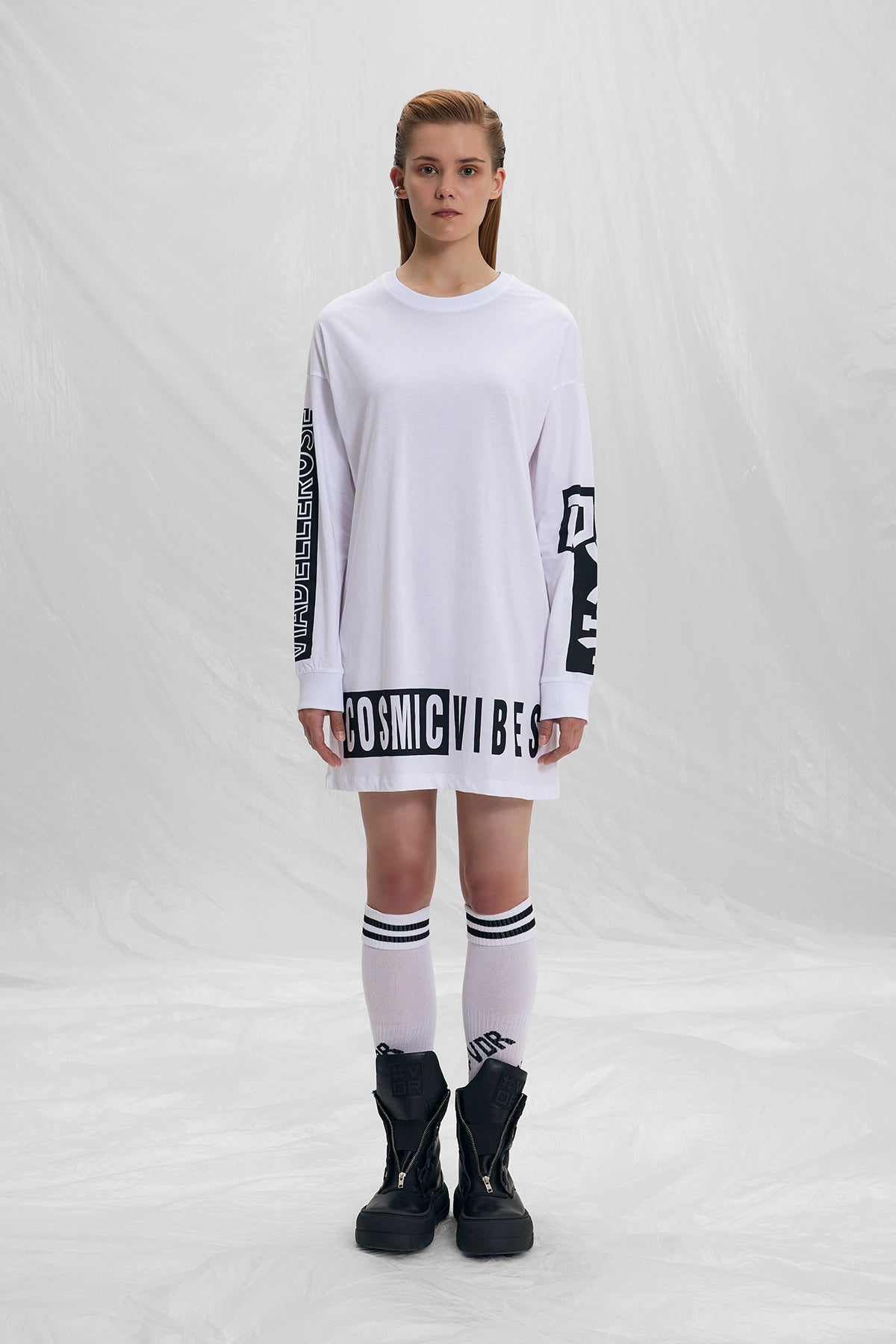 Beyaz  Uzun T-shirt 14466