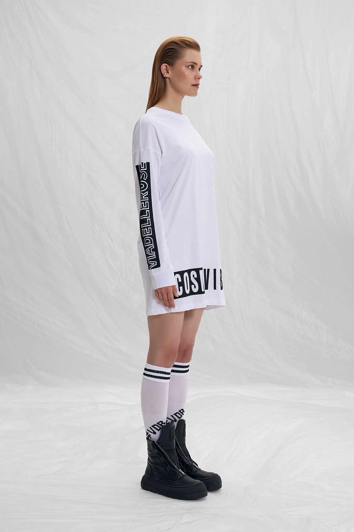 Beyaz  Uzun T-shirt 14466