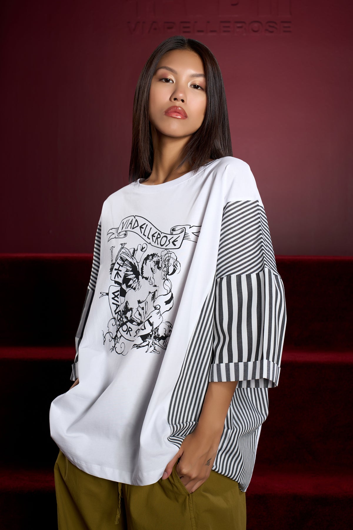 Beyaz Siyah  T-shirt 16085