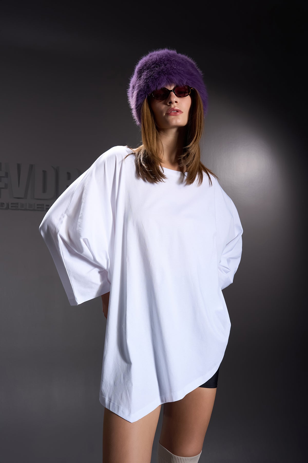 Beyaz  Uzun T-shirt 16088