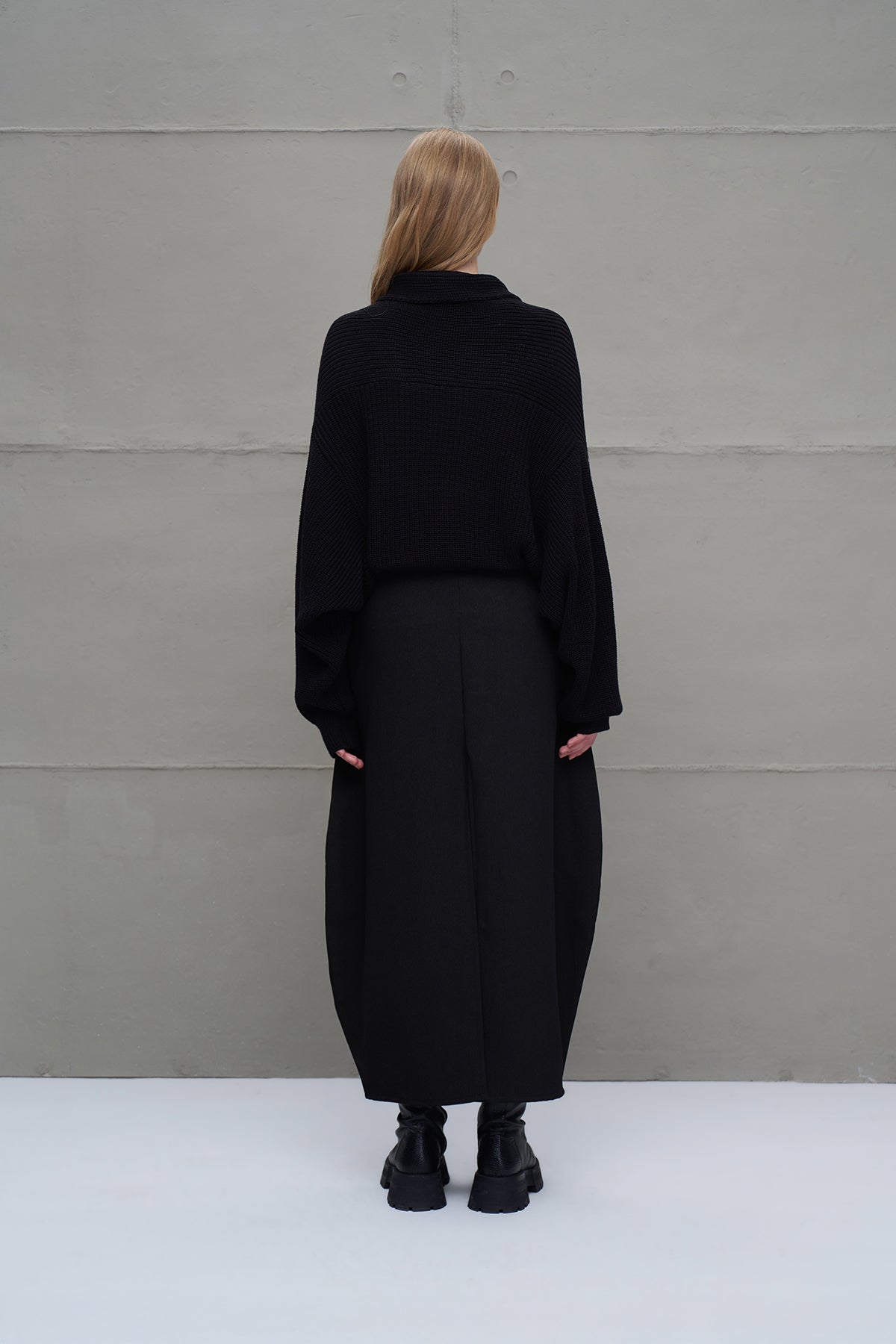 Siyah Kruvaze Yaka Triko Hirka 18050