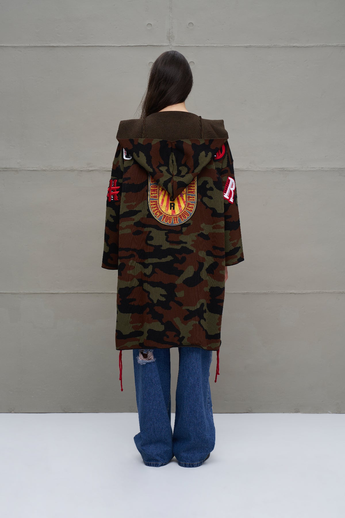 Siyah Haki Bordo Kamuflaj Desenli Triko Hirka 18056