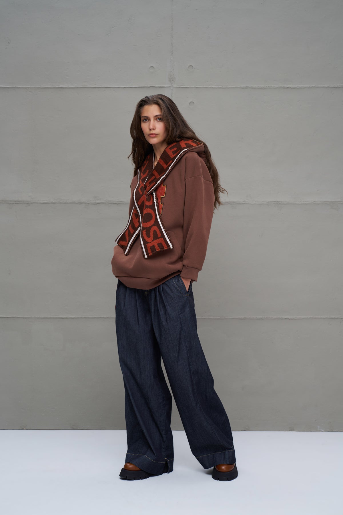 Mavi Piliseli Genis Paça Denim Pantolon 18105