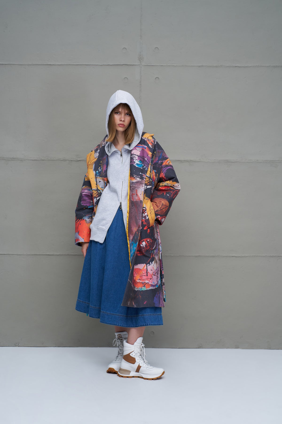 Çok Renkli Oversize Kase Ceket 18107