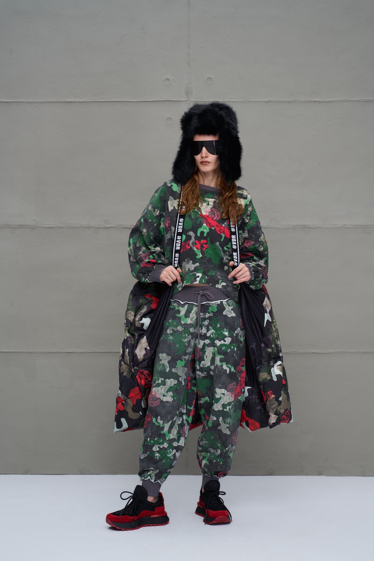 Camo Kamuflaj Sisme Uzun Oversize Ceket 18136