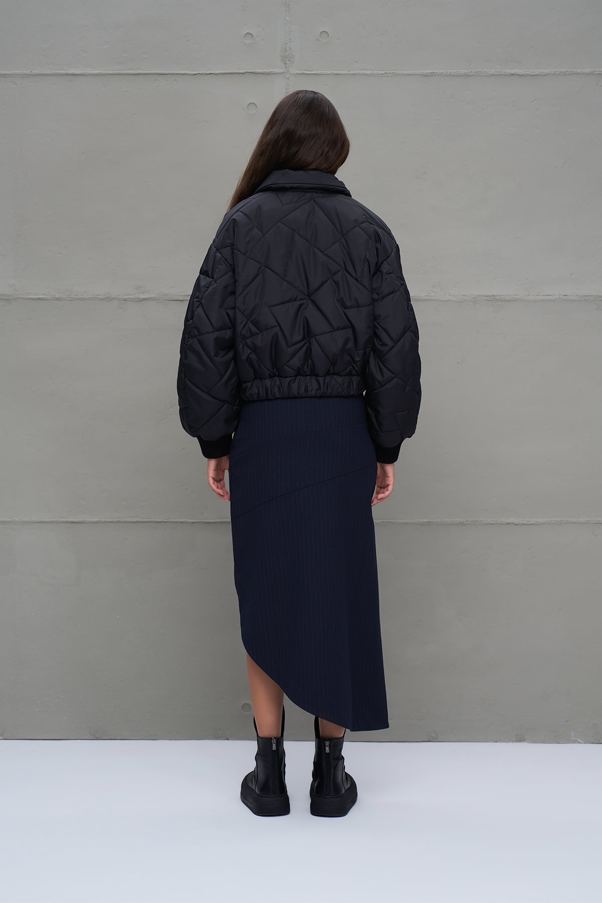 Siyah Sisme Bomber Ceket 18138