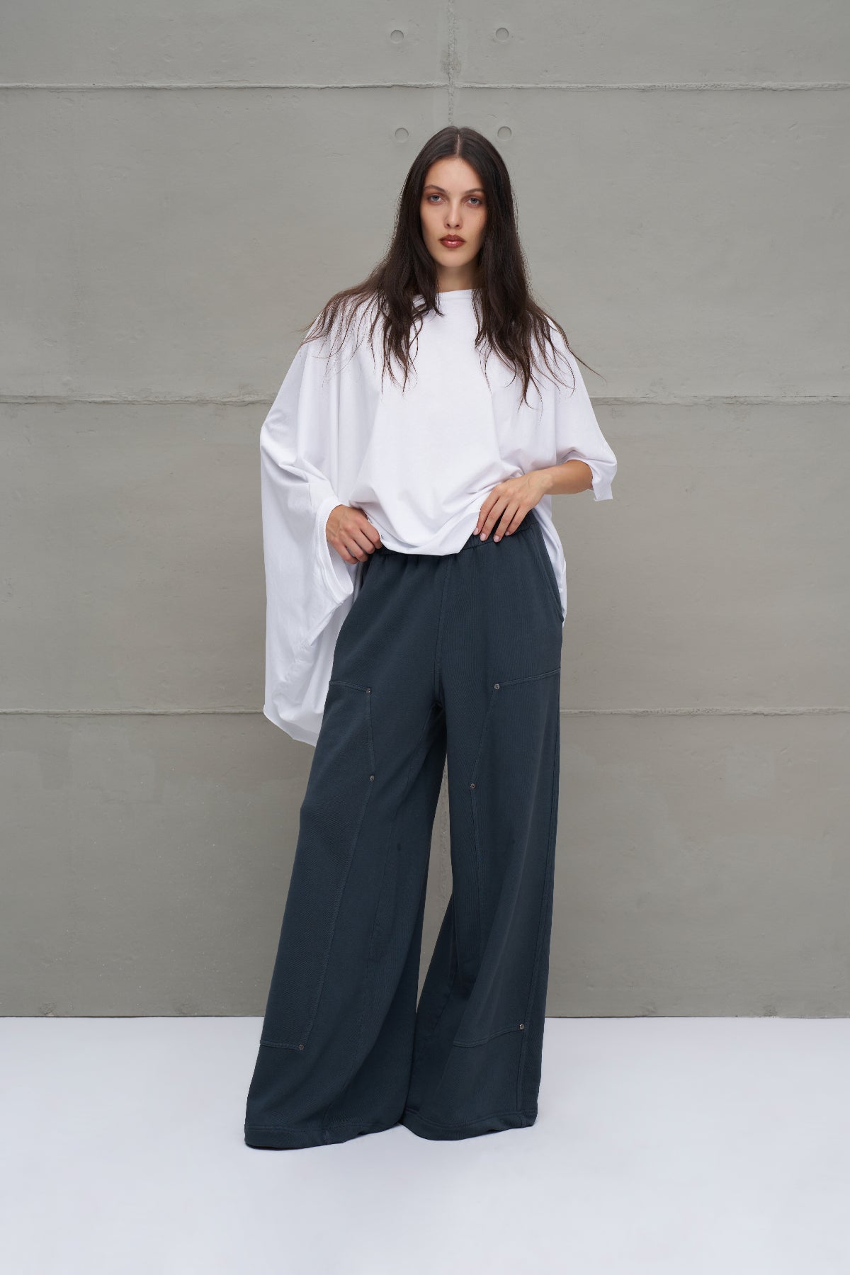 Antrasit Yüksek Bel Oversize Pantolon 18155
