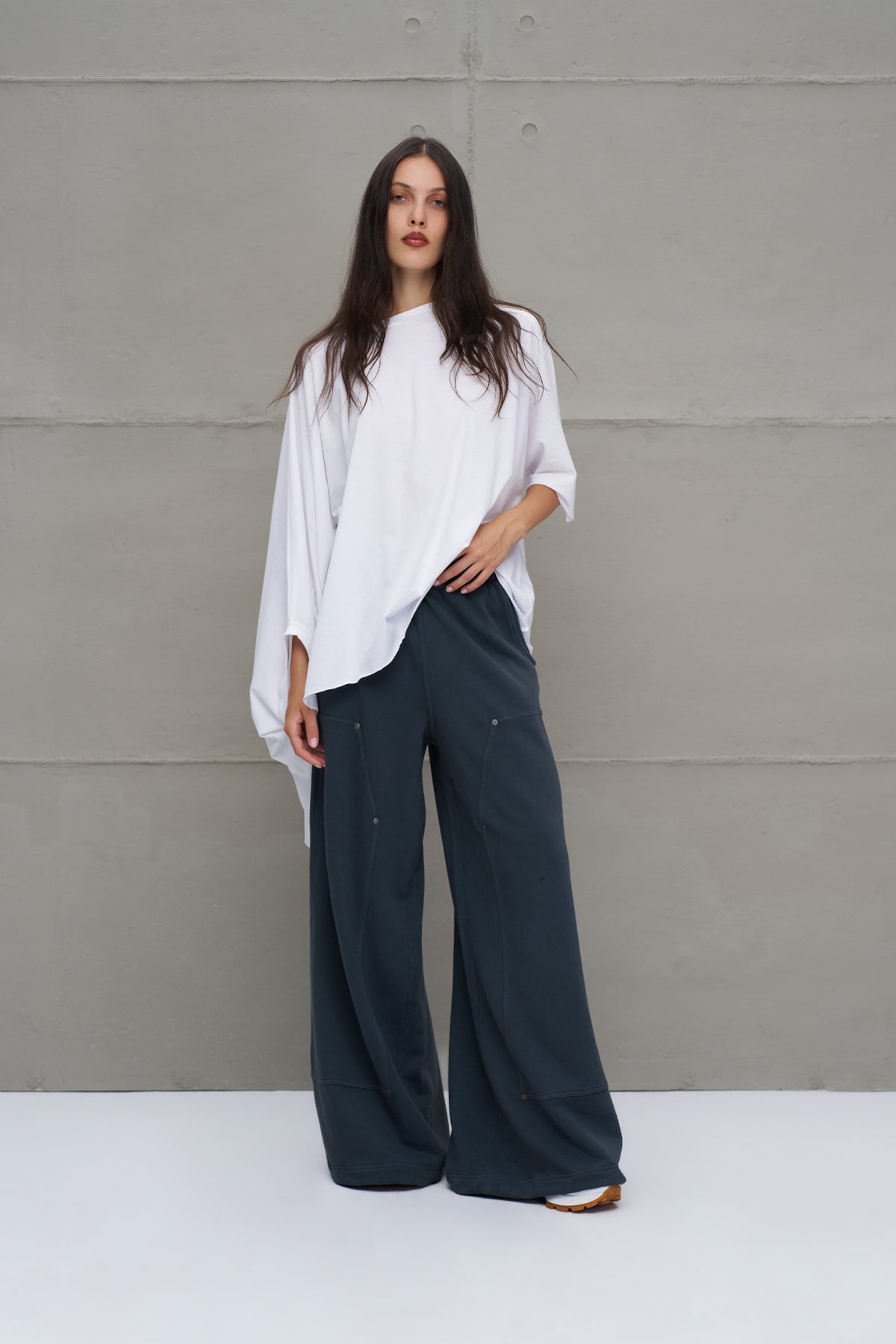 Antrasit Yüksek Bel Oversize Pantolon 18155