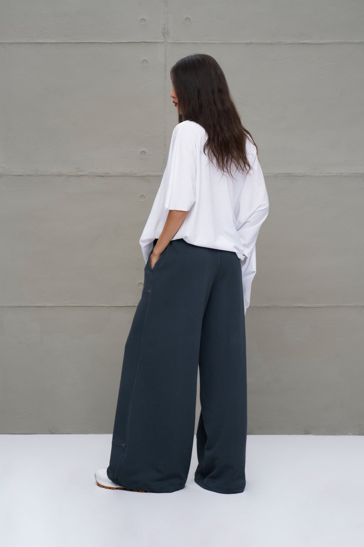 Antrasit Yüksek Bel Oversize Pantolon 18155