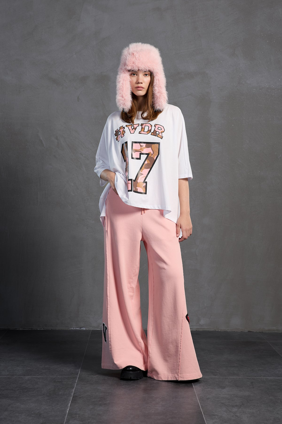 Pembe Oversize Esofman Pantolon 18158