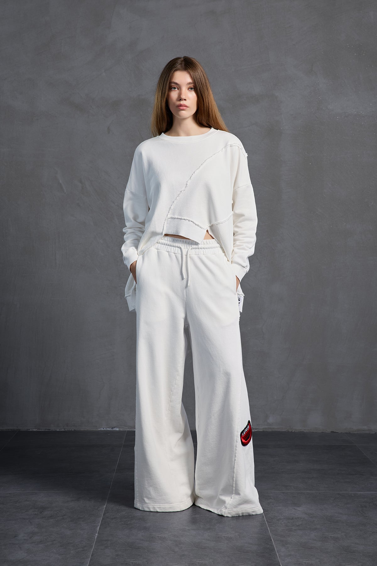 Ekru Oversize Esofman Pantolon 18158