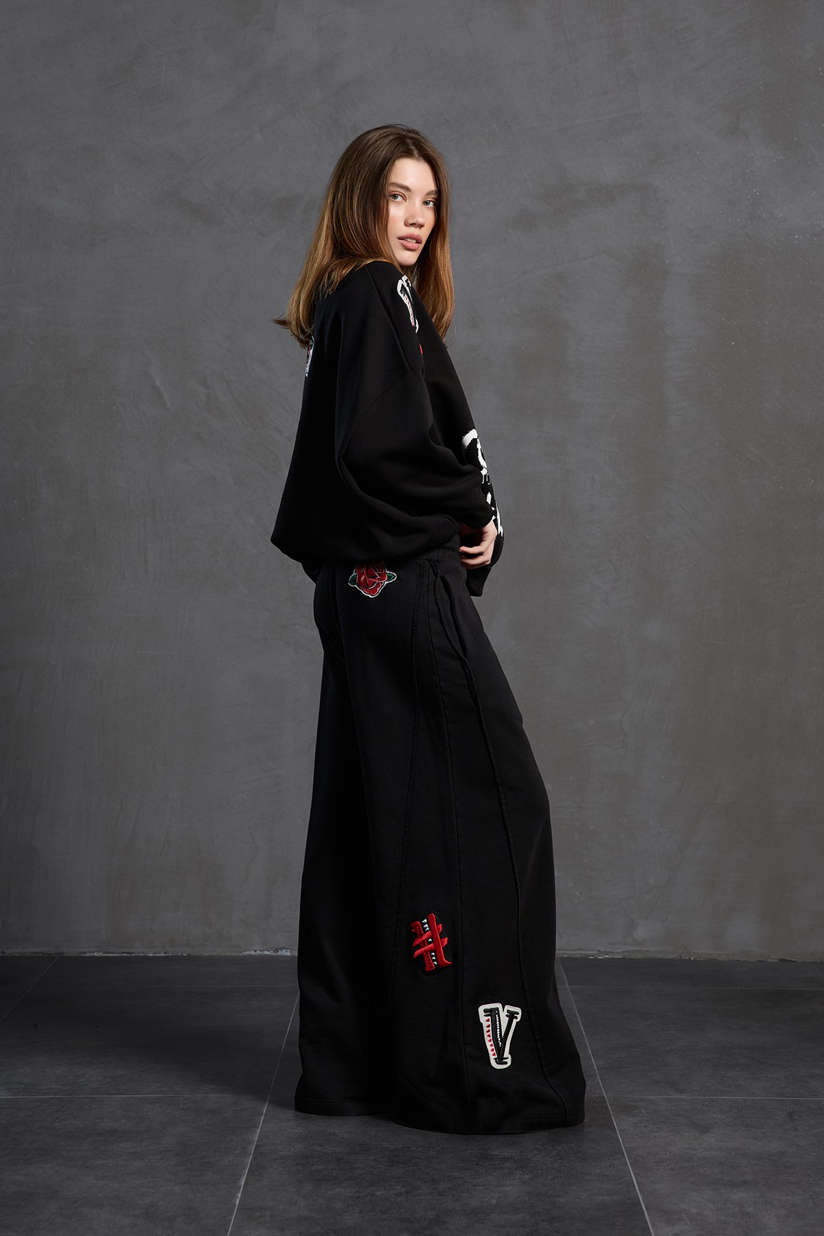 Siyah Oversize Esofman Pantolon 18158