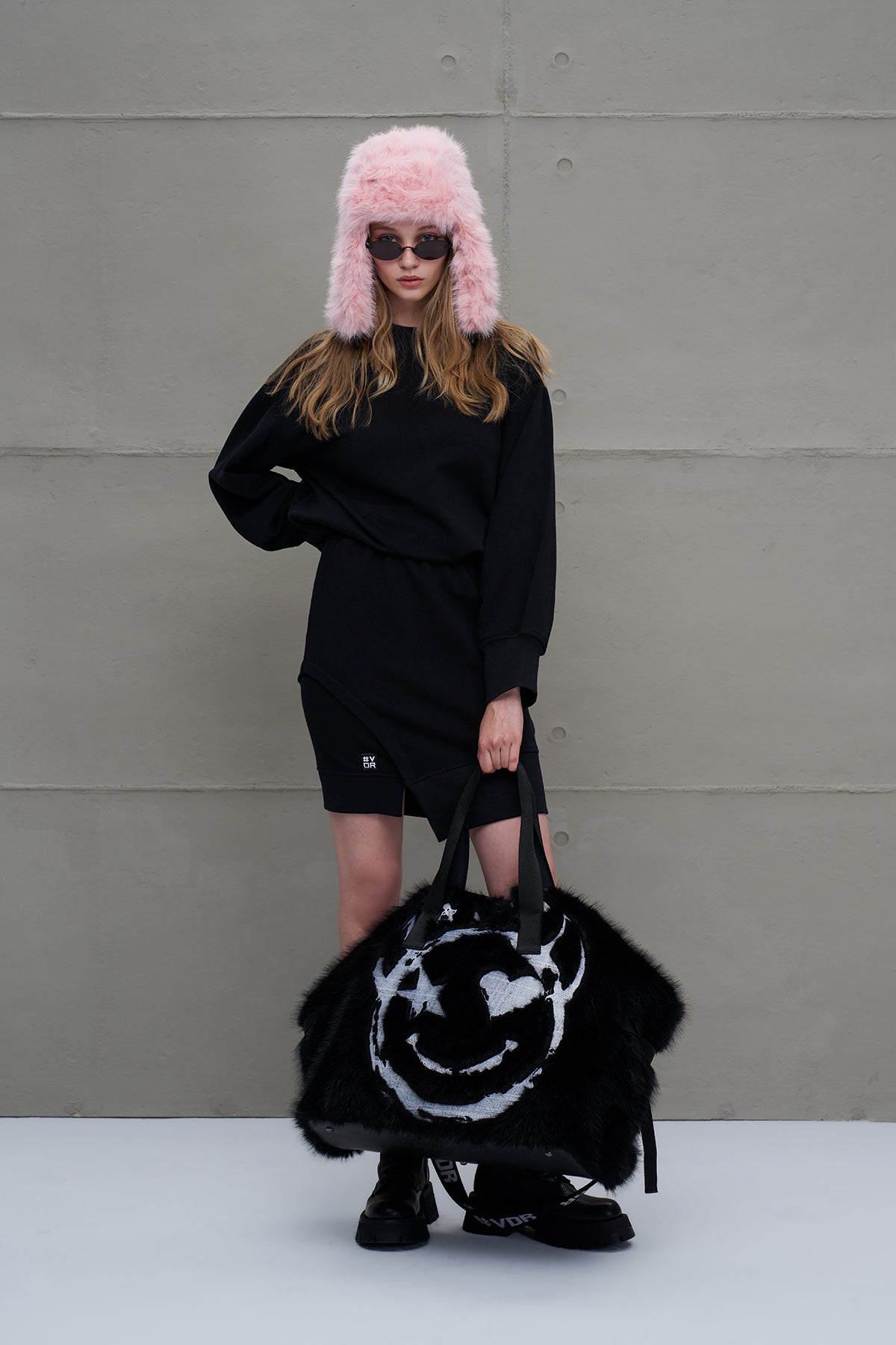Siyah Asimetrik Oversize Elbise 18161