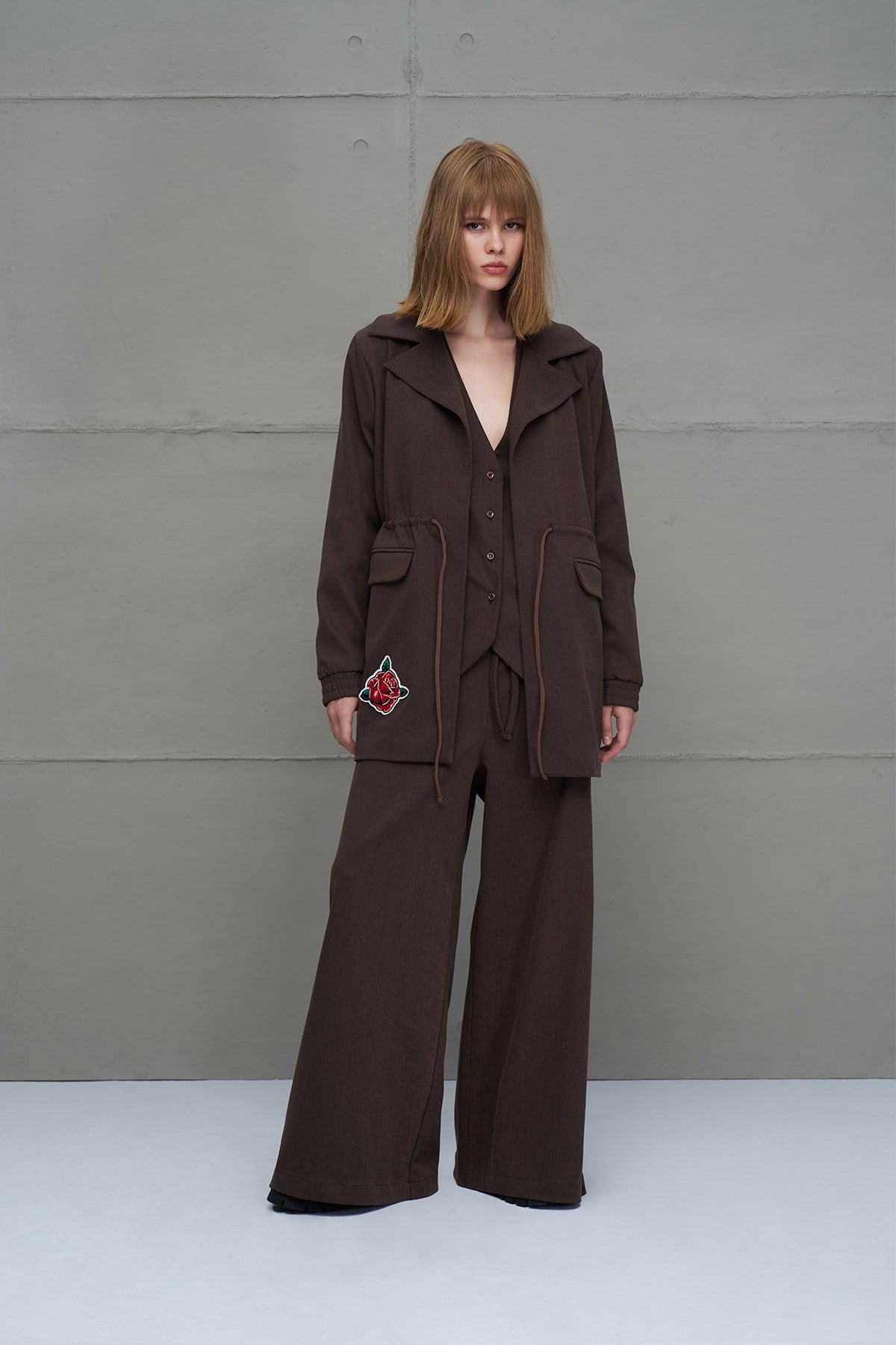 Kahverengi Baskili Ceket 18211